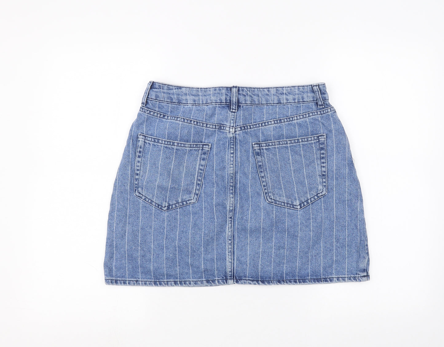 Denim & Co. Womens Blue  Denim A-Line Skirt Size 12