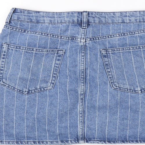 Denim & Co. Womens Blue  Denim A-Line Skirt Size 12