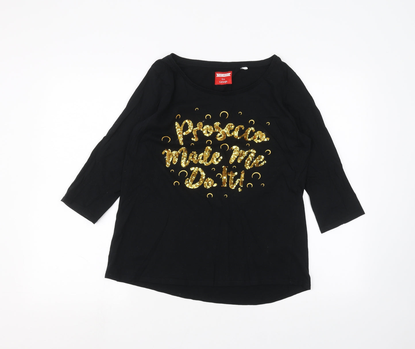 George Womens Black   Basic T-Shirt Size 12