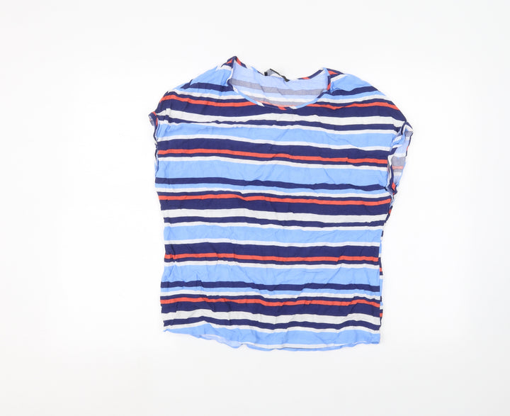 Atmosphere Womens Blue Striped Basic T-Shirt Size 14