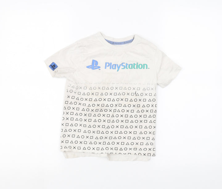 Fashion Boys White   Basic T-Shirt Size 6-7 Years  - PlayStation
