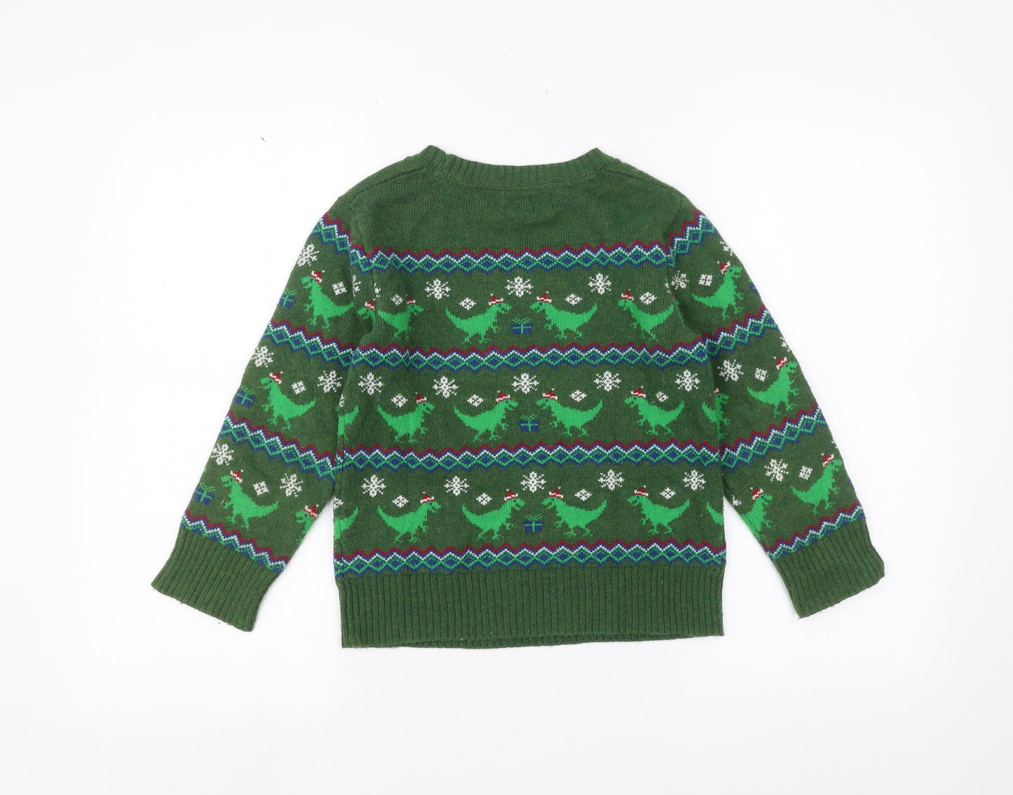 H&M Boys Green   Pullover Jumper Size 7-8 Years  - christmas