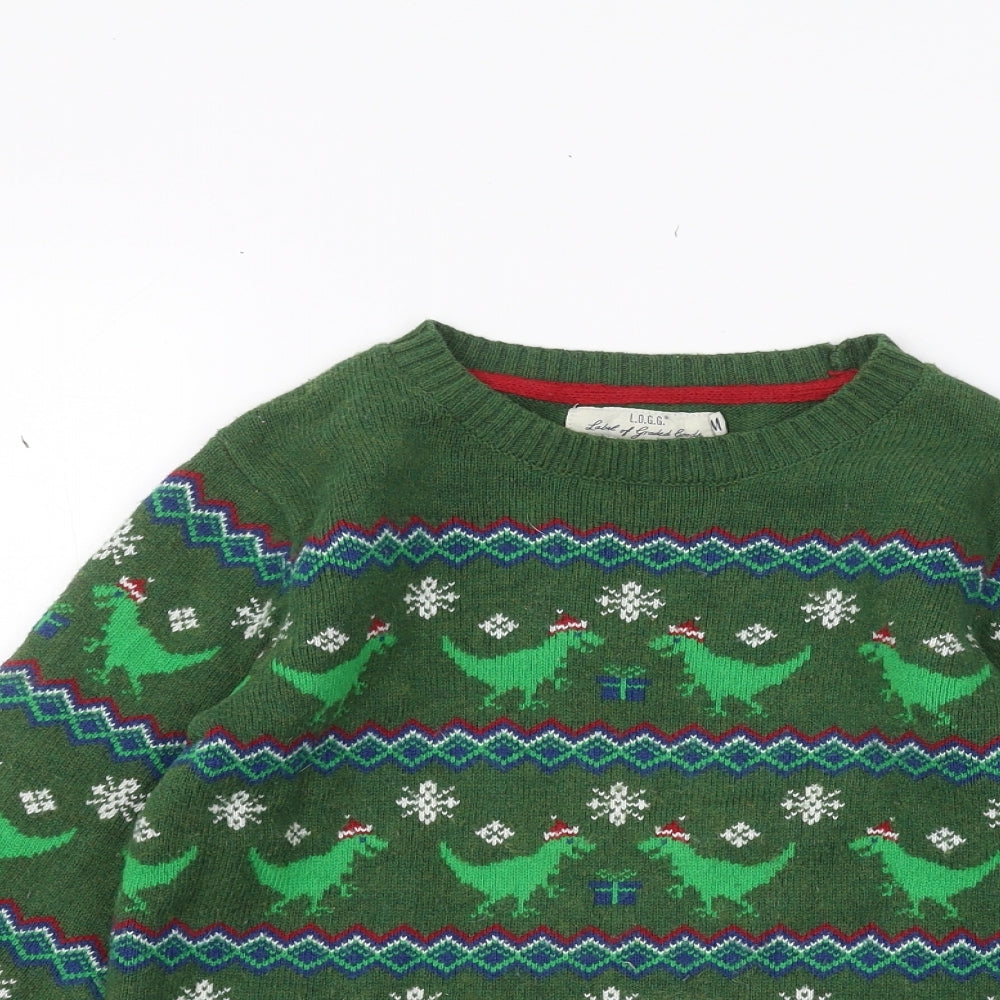 H&M Boys Green   Pullover Jumper Size 7-8 Years  - christmas
