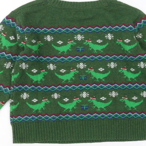 H&M Boys Green   Pullover Jumper Size 7-8 Years  - christmas