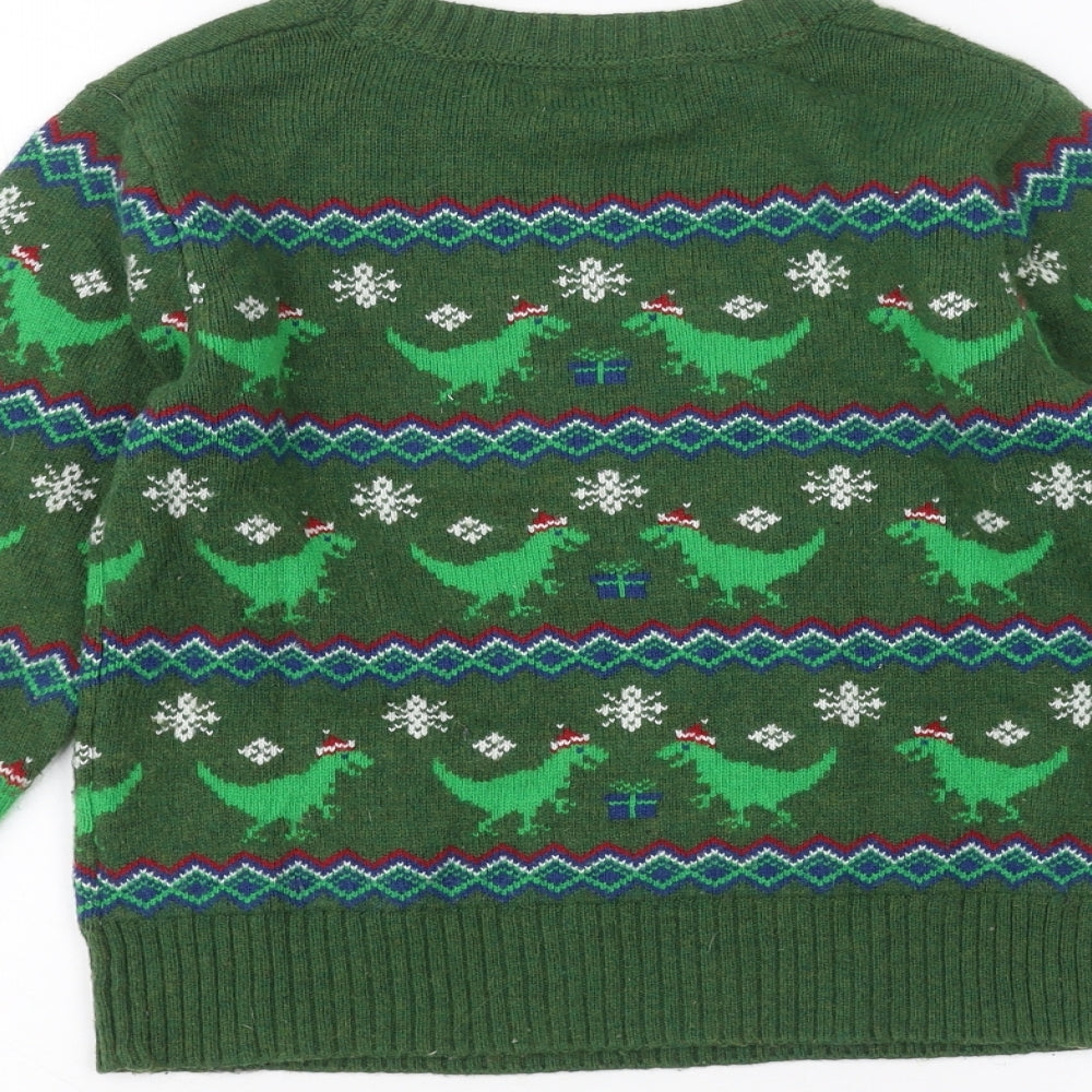 H&M Boys Green   Pullover Jumper Size 7-8 Years  - christmas