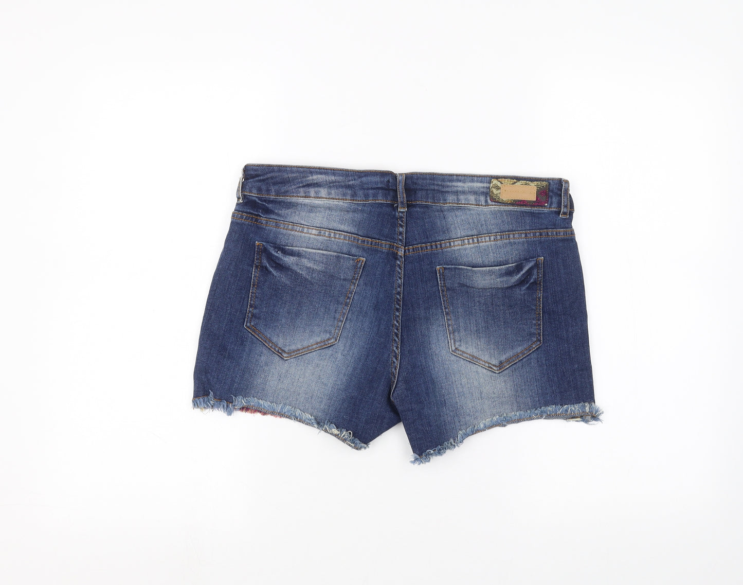 F&F Womens Blue  Denim Cut-Off Shorts Size 12