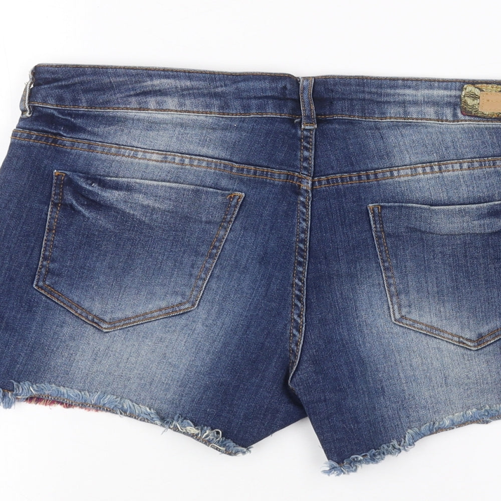 F&F Womens Blue  Denim Cut-Off Shorts Size 12