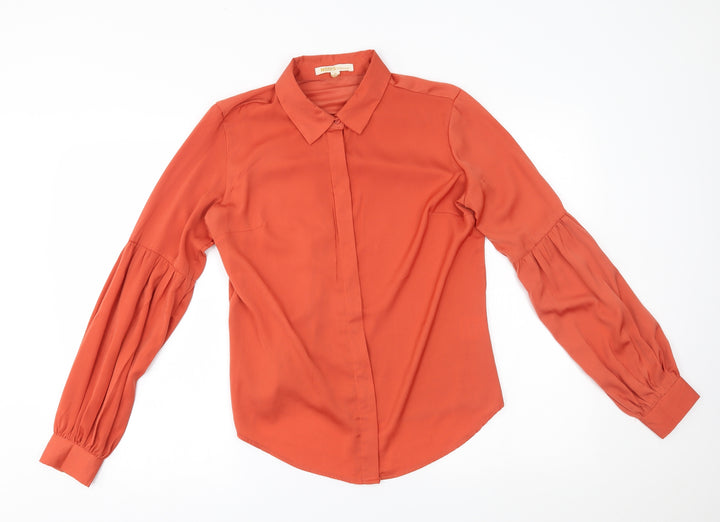 Modis Womens Orange Basic Button-Up Size M