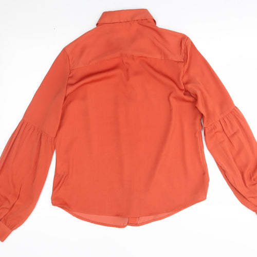 Modis Womens Orange   Basic Button-Up Size M