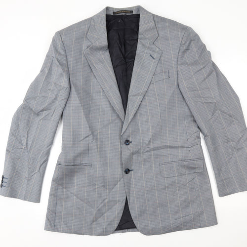 M&S Mens Grey Plaid  Jacket Blazer