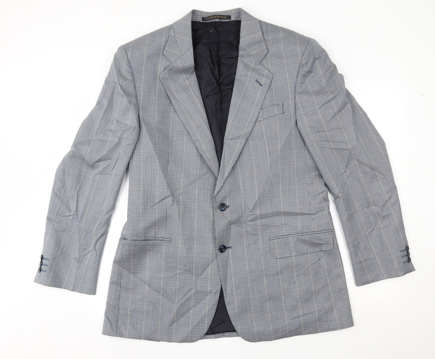 M&S Mens Grey Plaid  Jacket Blazer