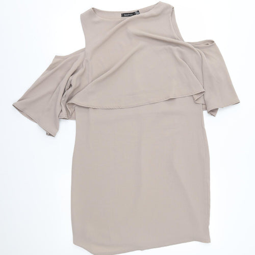 Boohoo Womens Beige   A-Line  Size 14