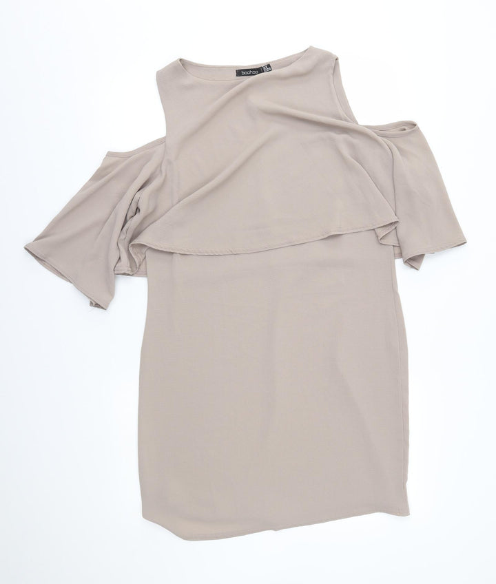 Boohoo Womens Beige A-Line Size 14