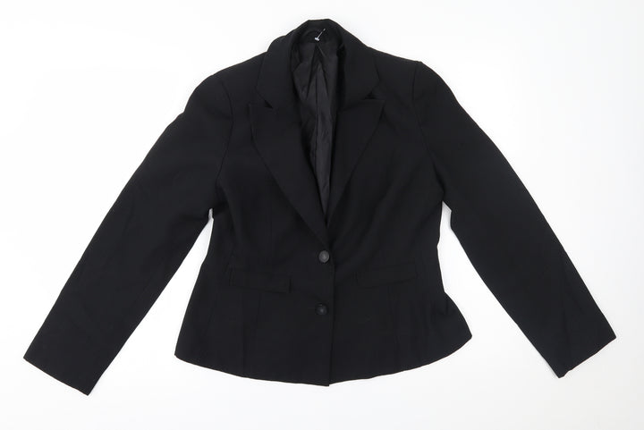 E-vie Womens Black Jacket Blazer Size 14