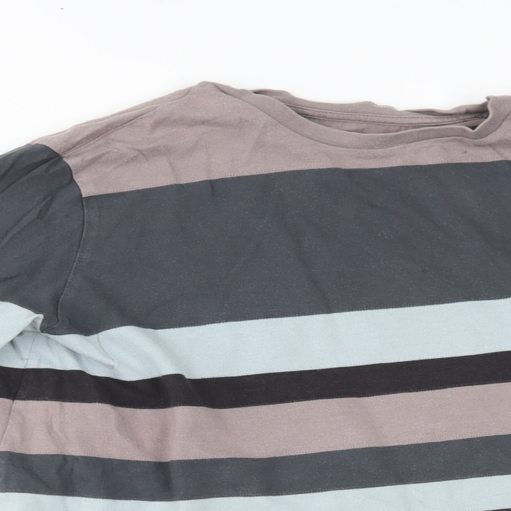 Reiss Mens Grey Striped   T-Shirt Size S