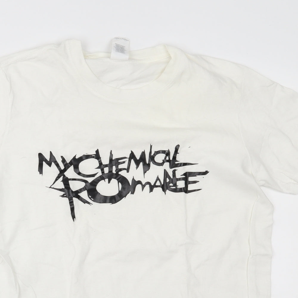 Gildan Womens White   Basic T-Shirt Size M  - my chemical romance
