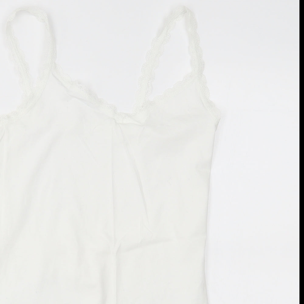 M&S Womens White    Pyjama Top Size 12