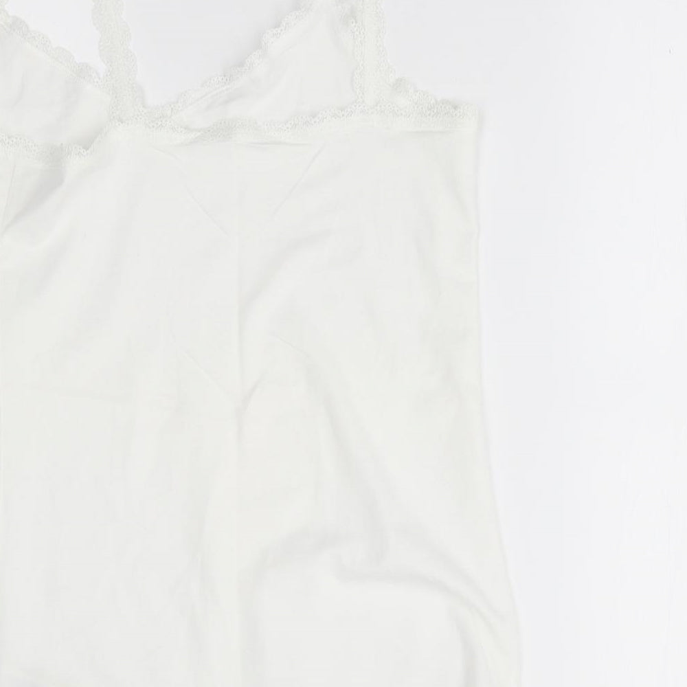 M&S Womens White    Pyjama Top Size 12