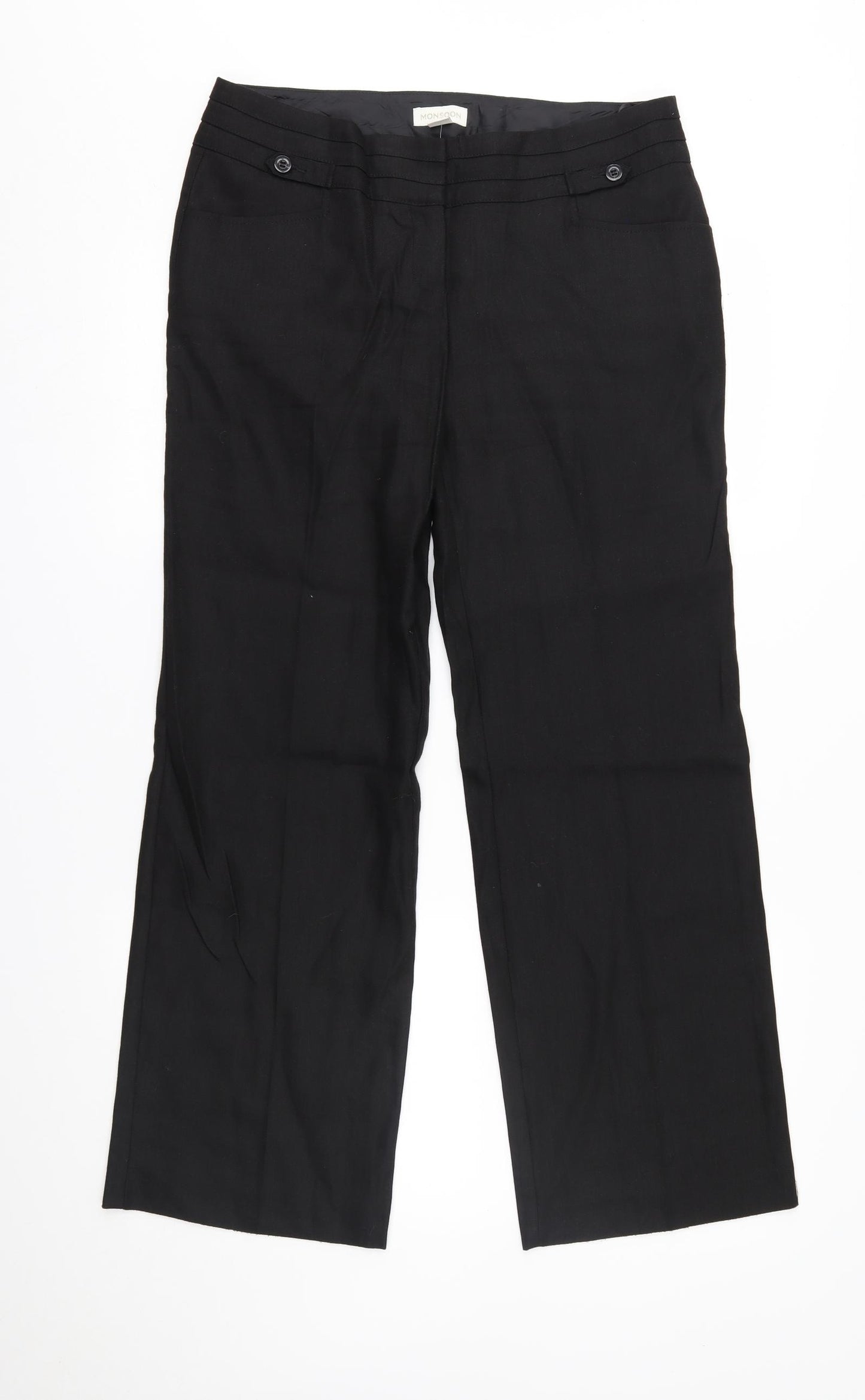 Monsoon Womens Black    Suit Trousers Size 12 L29 in