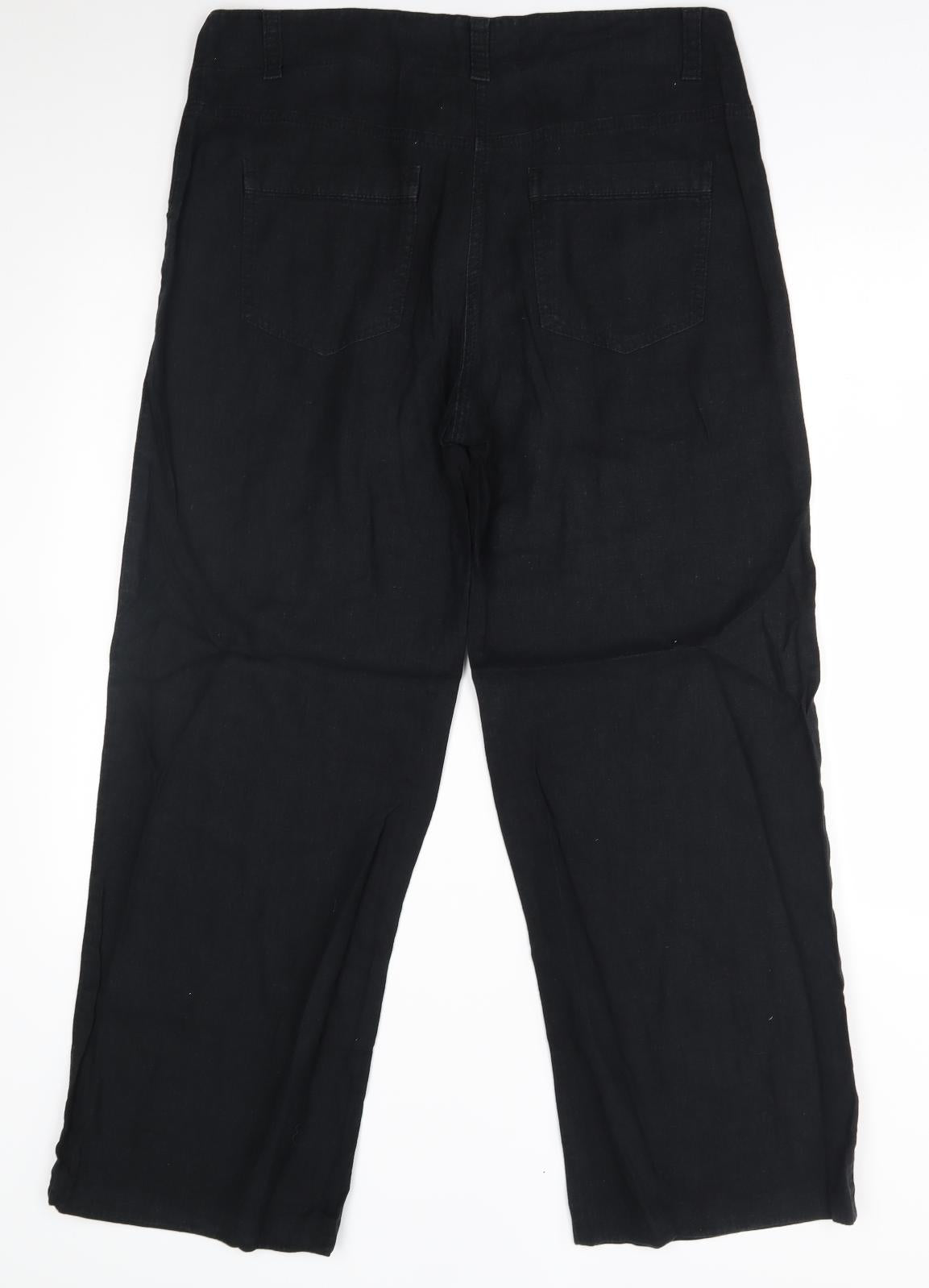 M&S Womens Black   Trousers  Size 14 L26 in