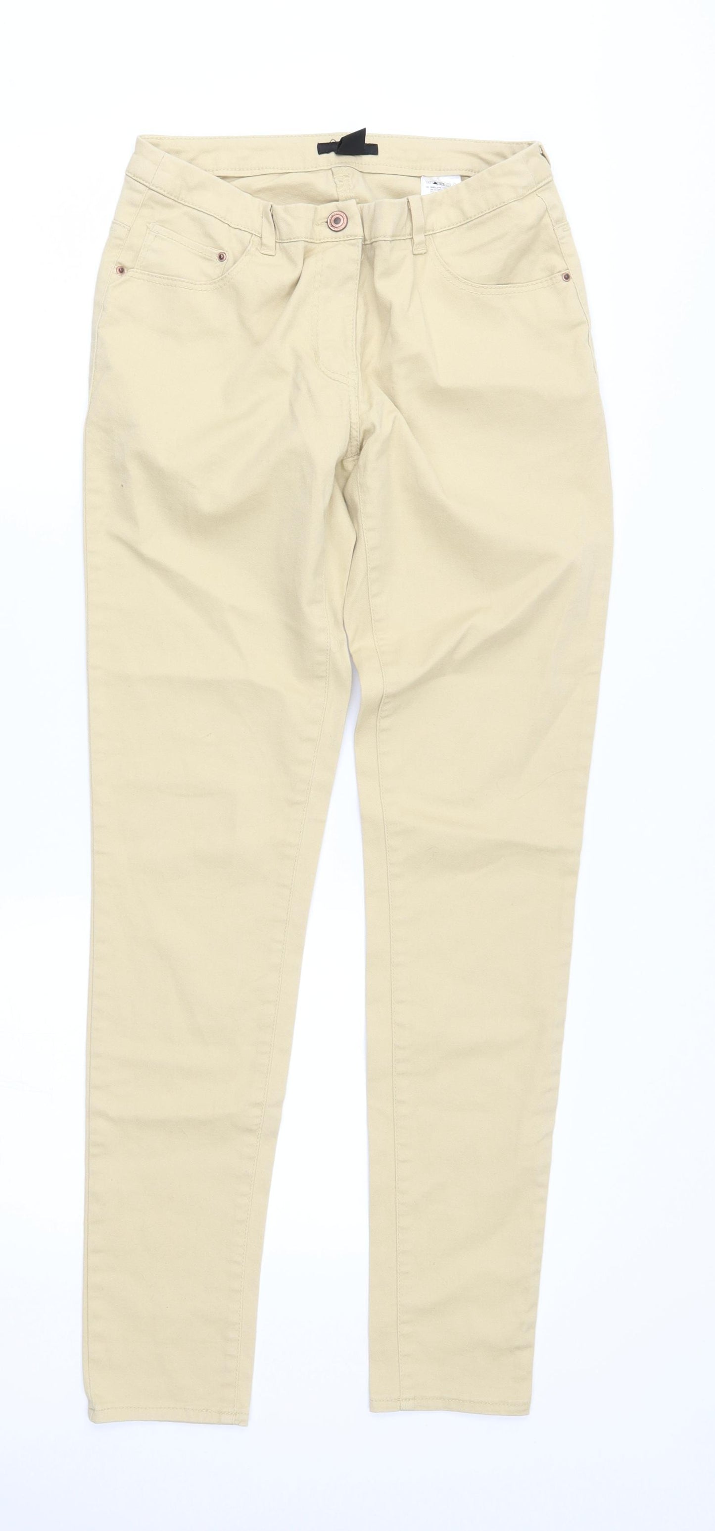 H&M Womens Beige   Straight Jeans Size 8 L30 in