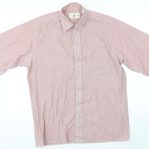 Double TWO Mens Red Striped   Button-Up Size L