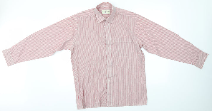 Double TWO Mens Red Striped   Button-Up Size L