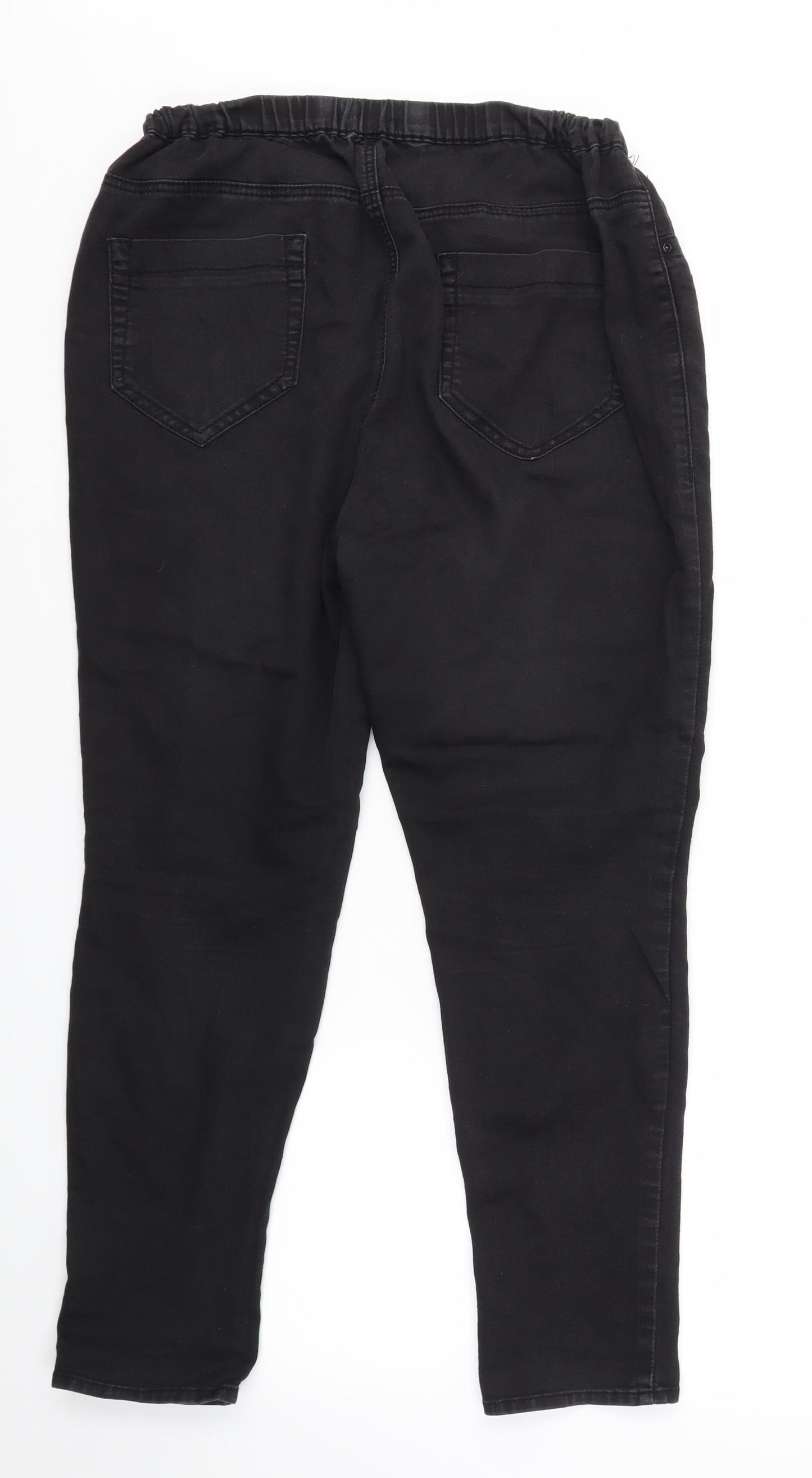 Arcadia Womens Black   Trousers  Size 16 L27 in - stretch waistband