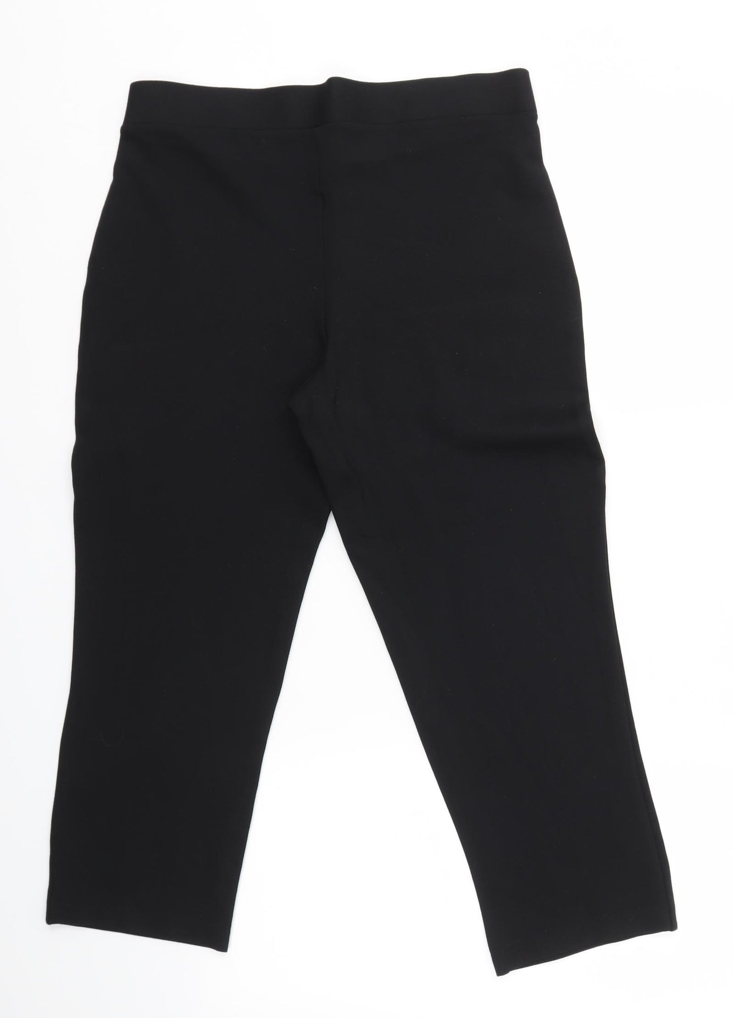 Preworn Womens Black   Cropped Leggings Size 14 L22 in - Thick material