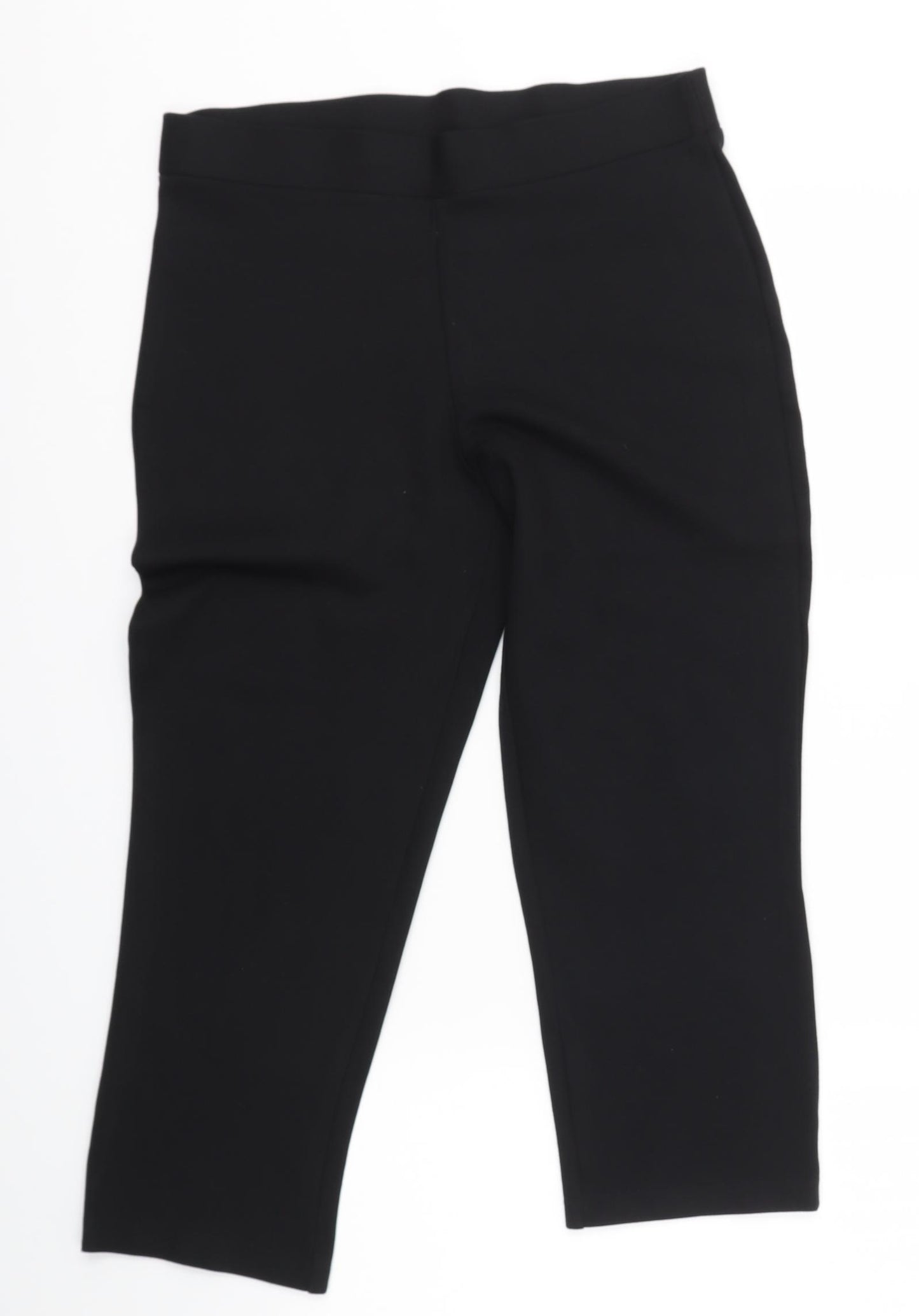 Preworn Womens Black   Cropped Leggings Size 14 L22 in - Thick material