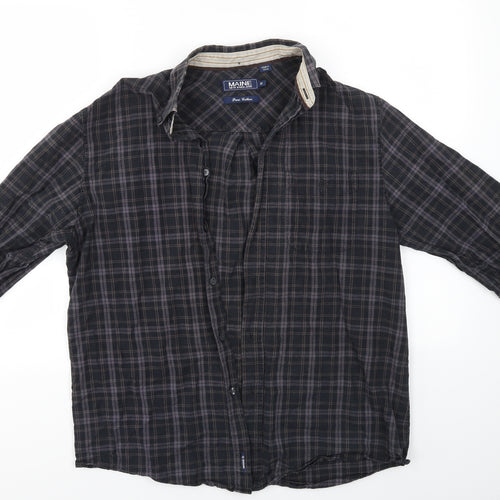 Maine Mens Multicoloured Check   Button-Up Size M