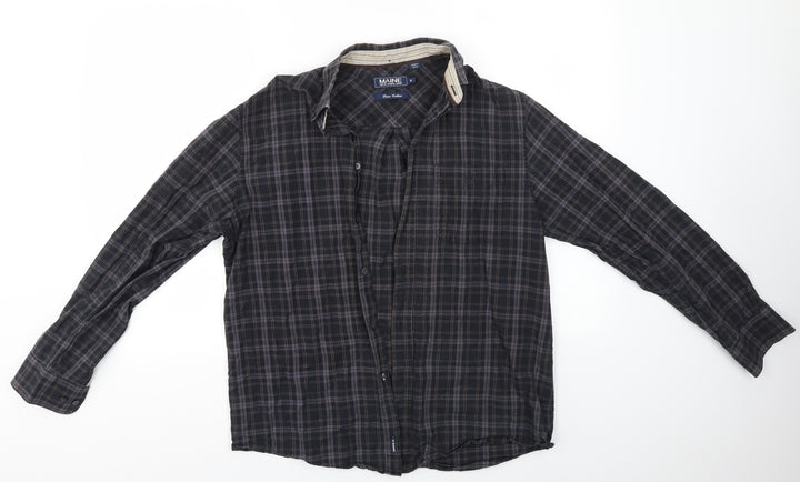 Maine Mens Multicoloured Check   Button-Up Size M
