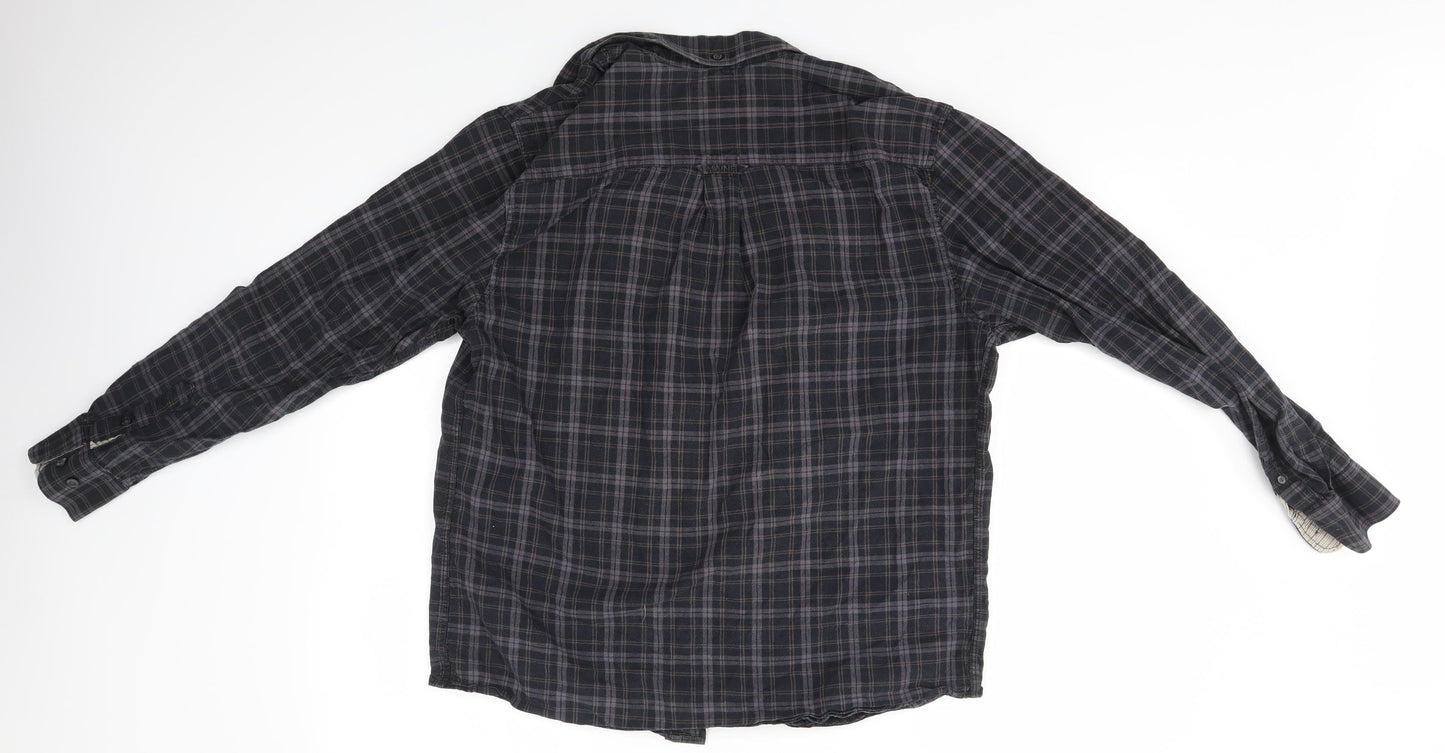 Maine Mens Multicoloured Check   Button-Up Size M