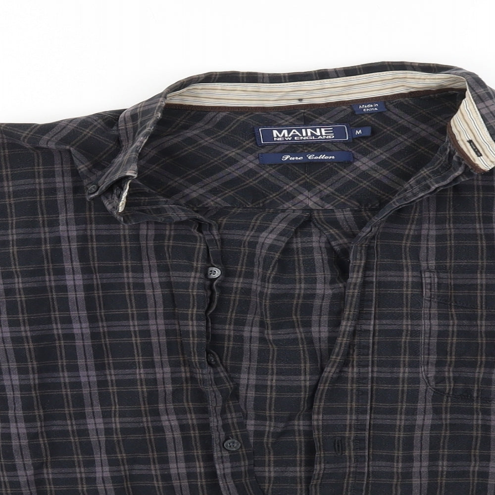 Maine Mens Multicoloured Check   Button-Up Size M