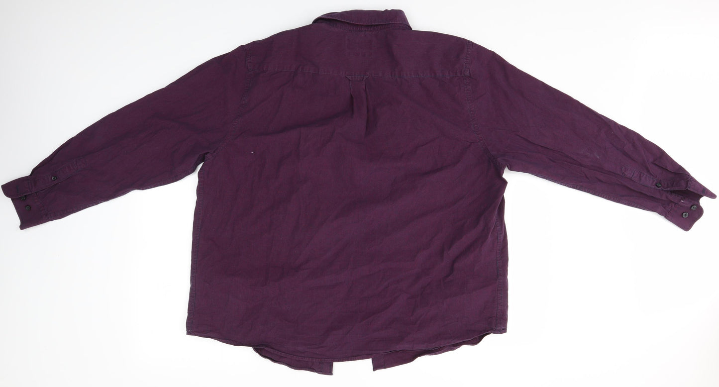 Maine Mens Purple    Button-Up Size L