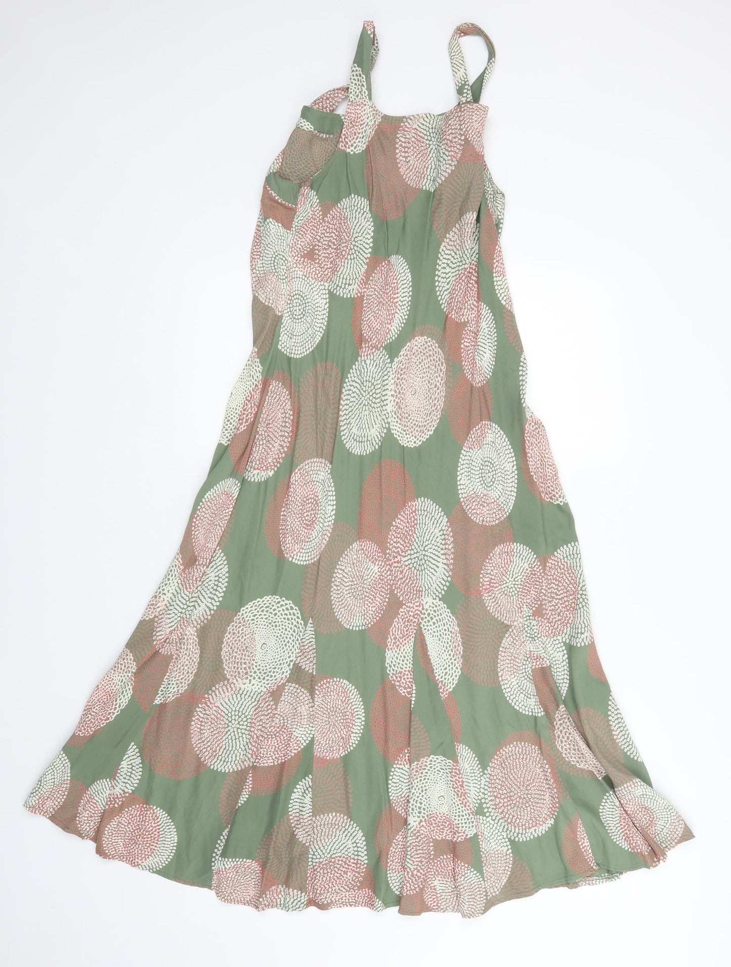 M&S Womens Green Geometric  A-Line  Size 16