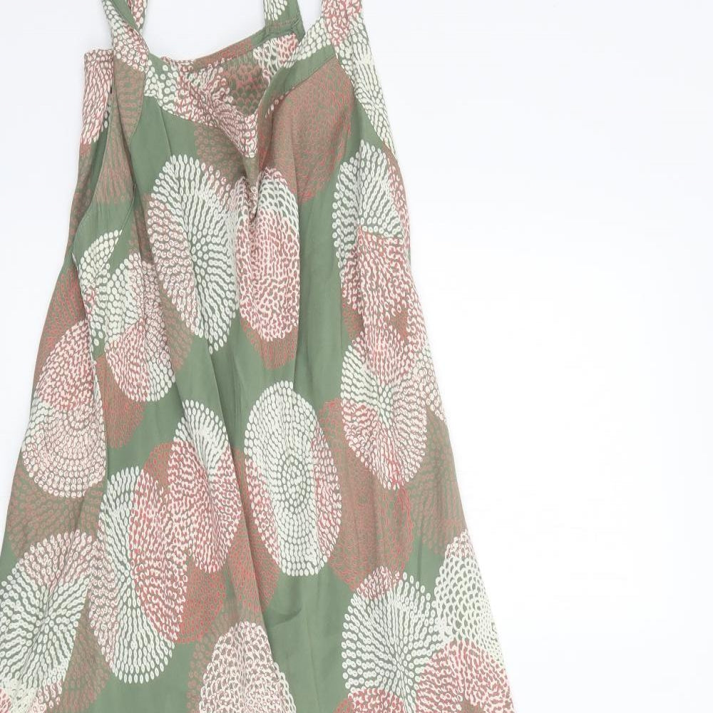 M&S Womens Green Geometric  A-Line  Size 16