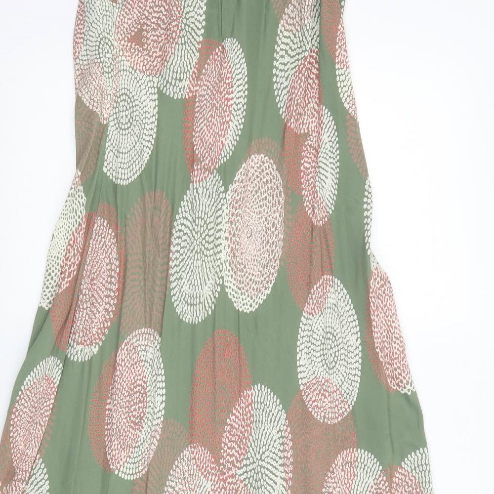 M&S Womens Green Geometric  A-Line  Size 16