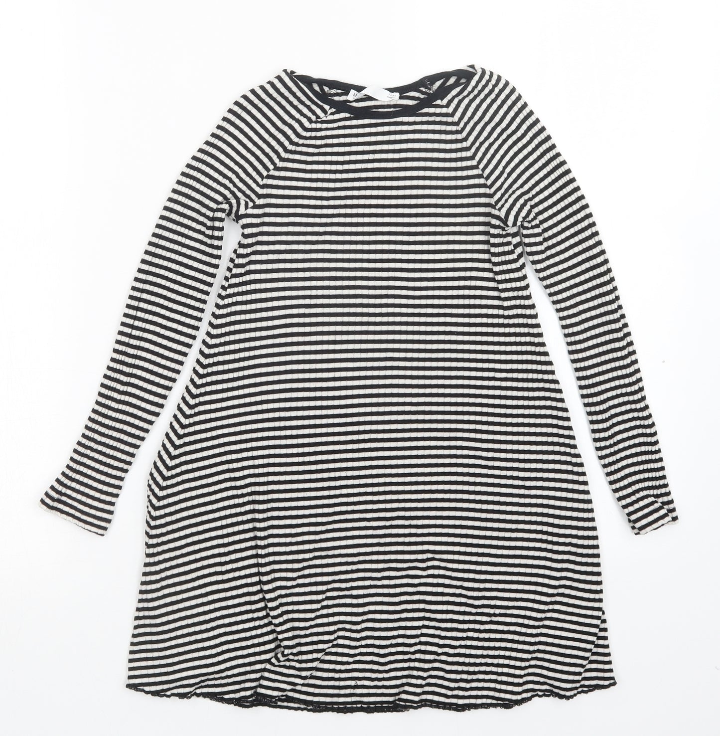 M&S Girls Multicoloured Striped  A-Line  Size 7-8 Years