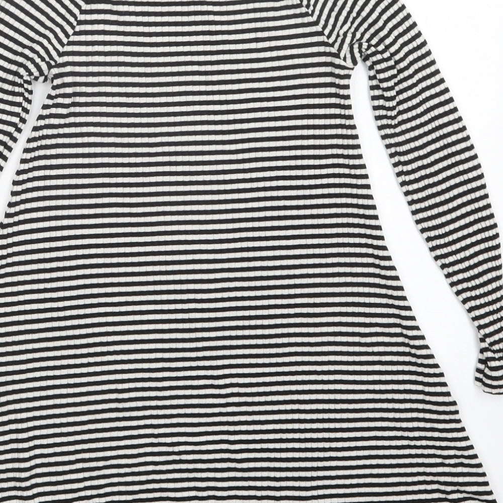 M&S Girls Multicoloured Striped  A-Line  Size 7-8 Years