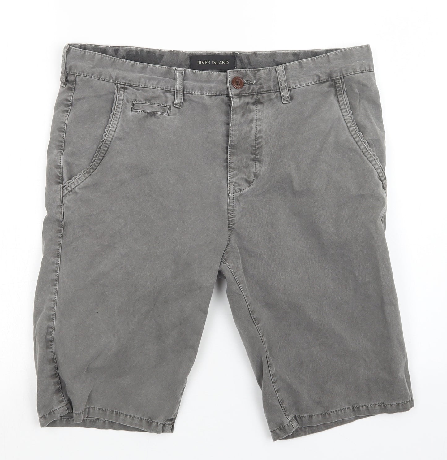 River Island Mens Grey   Bermuda Shorts Size 32