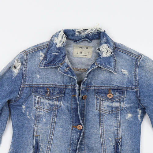 Primark Womens Blue  Denim Jacket  Size 4  - Distressed