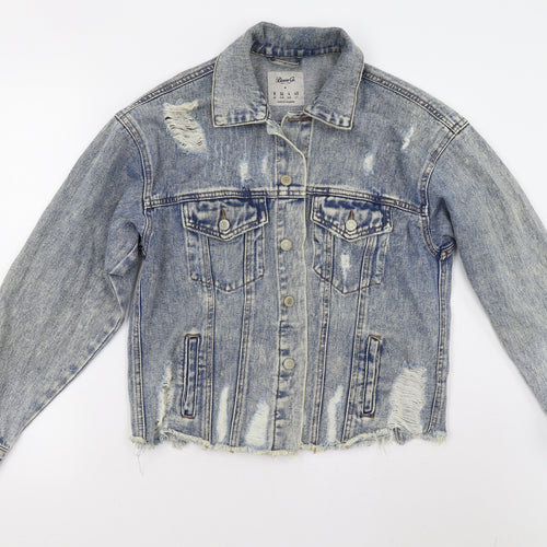 Primark Womens Blue  Denim Jacket  Size 8  - Distressed