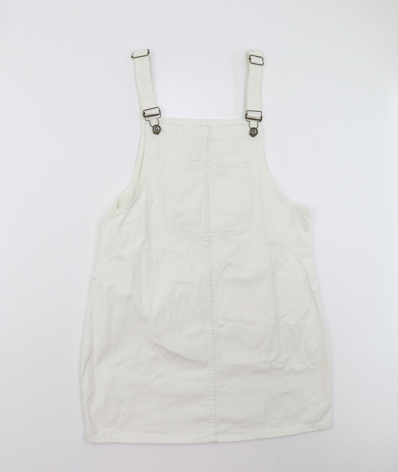 Primark Womens White  Damask Pinafore/Dungaree Dress  Size 12