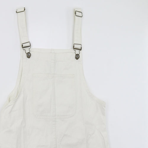 Primark Womens White  Damask Pinafore/Dungaree Dress  Size 12