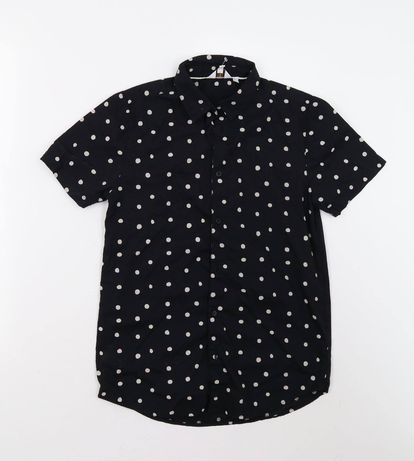Outfir Boys Black Polka Dot  Basic Button-Up Size 12 Years