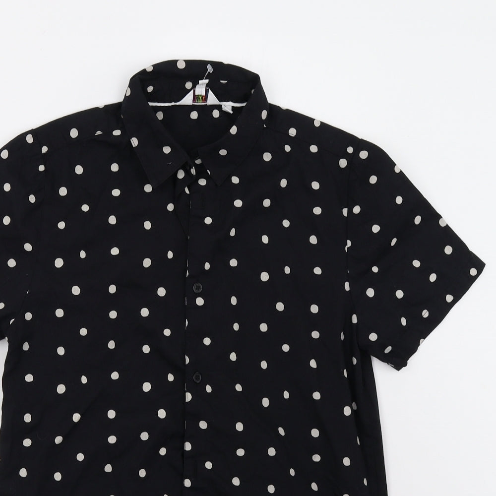 Outfir Boys Black Polka Dot  Basic Button-Up Size 12 Years