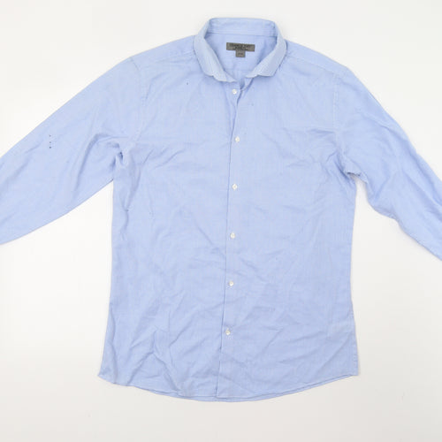 Primark Mens Blue Check   Button-Up Size 16