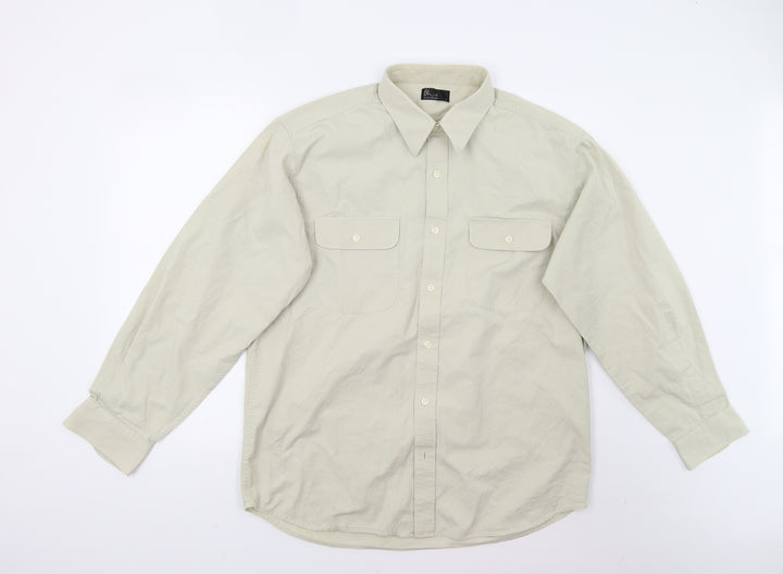 BHS Mens Beige Button-Up Size L