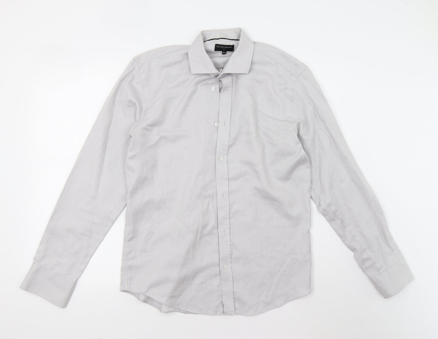 Taylor & Wright Mens Grey    Button-Up Size 15.5